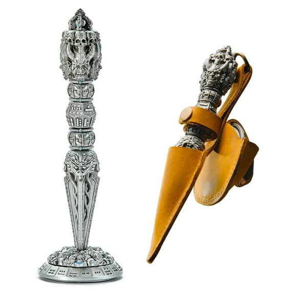 Metal Wand Dice Set for DND – 7-Piece Spinning Polyhedral RPG Shadow Dice with Storage Pouch