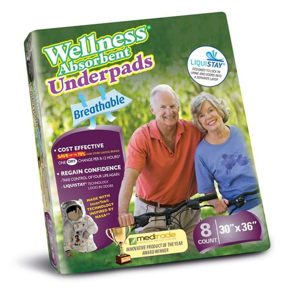 Unique Wellness® Absorbent Under Pads, 48 Count – Made with InconTek® Technology