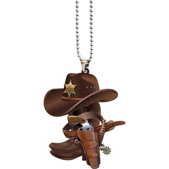 Unique Western Saddle Themed Hanging Ornament for Vehicle Interior Rear View Decoration