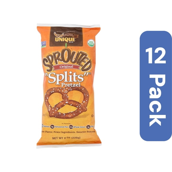 Unique Whole Grain Sprouted Pretzels 8 oz (Pack Of 12)
