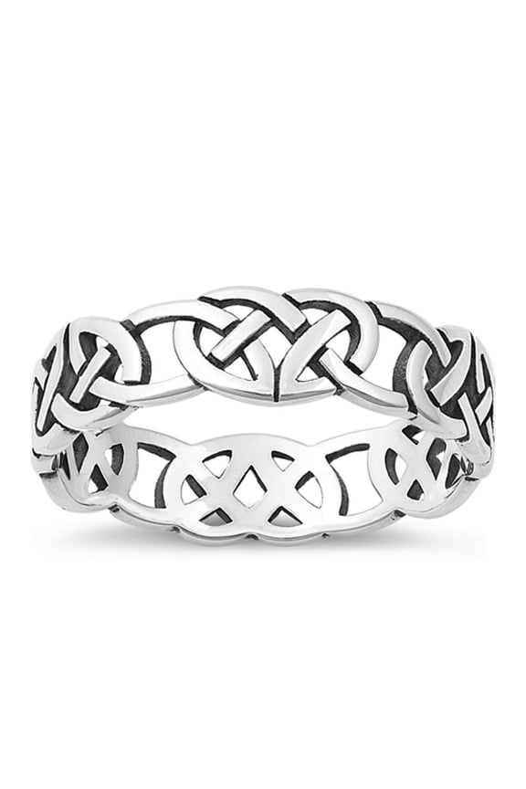 Unique Wholesale Knot Ring .925 Sterling Silver Celtic Wedding Band Jewelry Female Male Size 9
