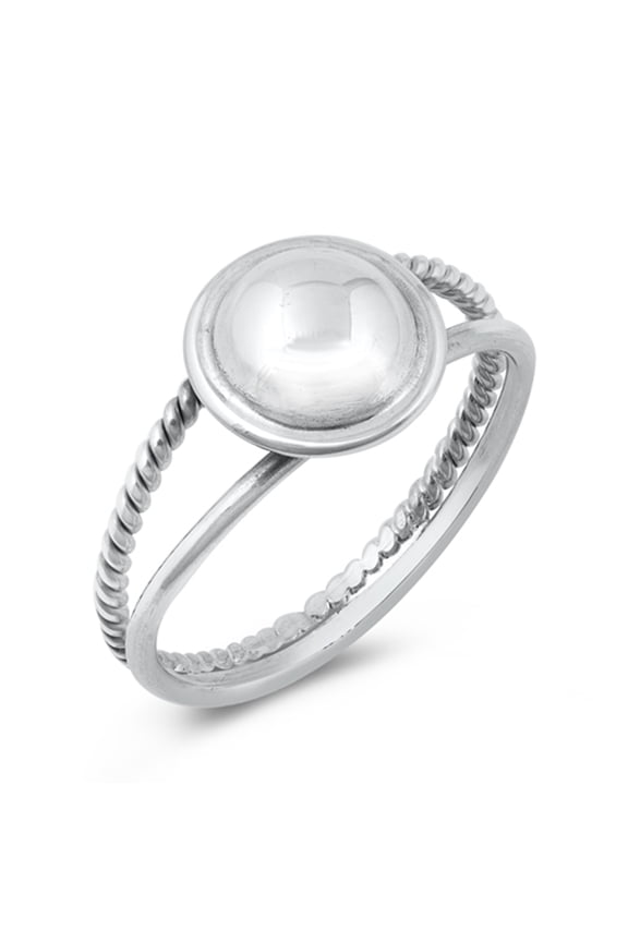 Unique Wide Bubble Circle Rope Ring .925 Sterling Silver Band Jewelry Female Male Unisex Size 7