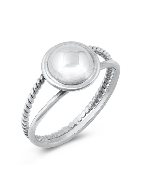 Unique Wide Bubble Circle Rope Ring .925 Sterling Silver Band Jewelry Female Male Unisex Size 7