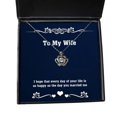 thumbnail image 1 of Unique Wife Gifts, I Hope That Every Day of Your Life is as Happy as The Day, Love Holiday Crown Pendant Necklace Gifts for Wife, Hanukkah Gifts, Kwanzaa Gifts, New, 1 of 5