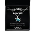 thumbnail image 1 of Unique Wife, The Only Thing More Badass Than a Mechanic is a Mechanic's Wife, Funny Christmas Opal Turtle Necklace for Wife, 1 of 6