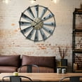 thumbnail image 1 of Unique Windmill Metal Wall Clock - Silent Sweep Movement, Rustic Industrial Style Home Decor for Living Room, Bedroom & Foyer, 1 of 9