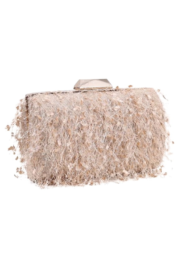 Unique Women Evening Bag Vintage Style Lady Handbag Chain Fashion Dinner Bag Clutch Beige Color