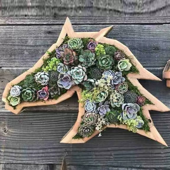 Unique Wooden Animal-Shaped Planter for Indoor/Outdoor Plants – Garden Decor, Wooden Planter Box, Natural Wood Plant Pot