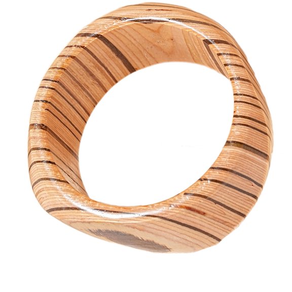 Unique Wooden Bangle Hand Crafted Textured Design Bracelet Gift For Her