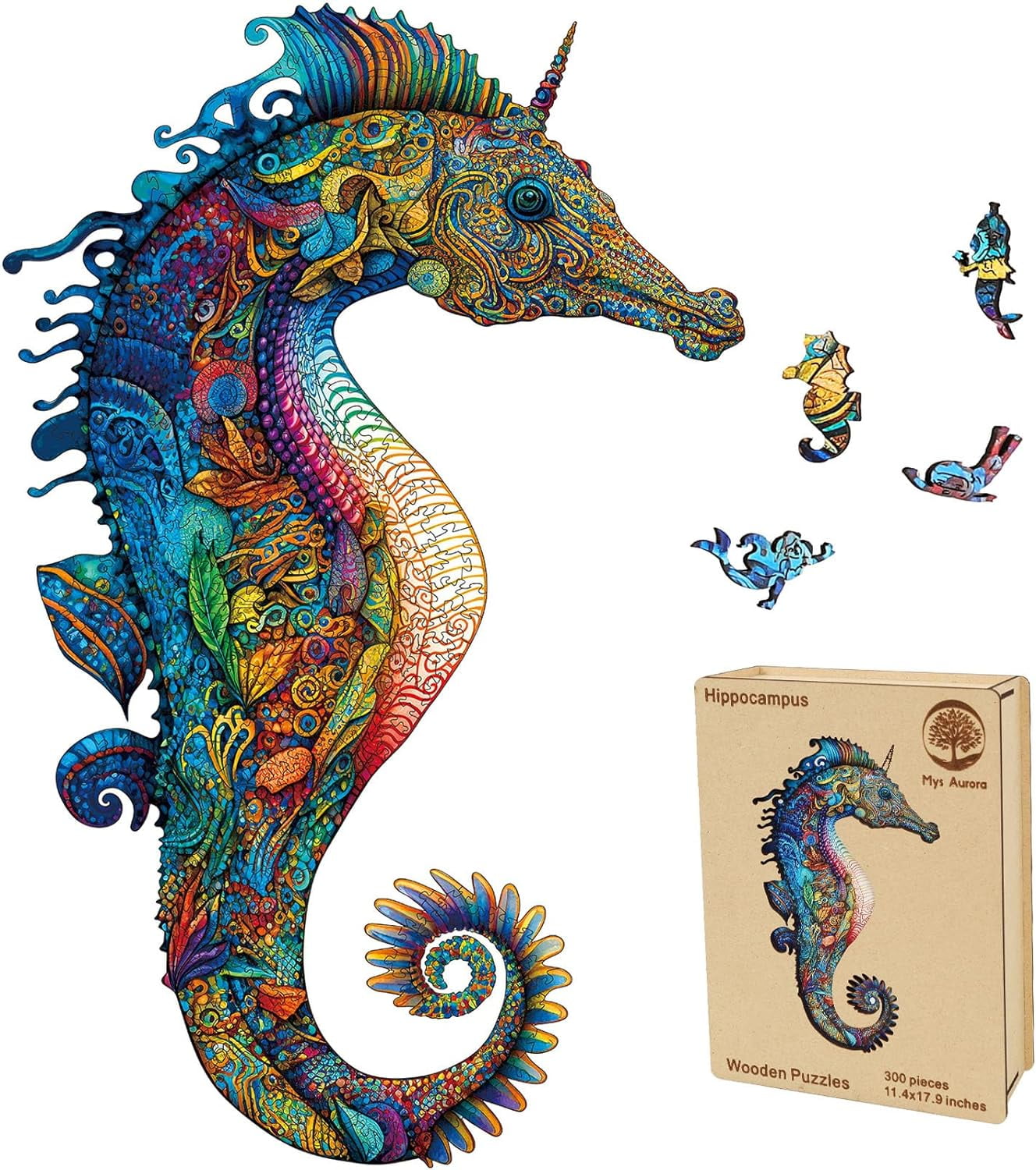 Girls Toys Age 3 YU GONG FANG 8000 Piece Wooden Puzzle - Magical Pegasus  Seahorse Mermaid Family Activity Large Wooden Puzzles For Adults