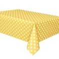 thumbnail image 1 of Unique Yellow and White Polka Dot Plastic Tablecloth, 54" x 108", 1 of 3
