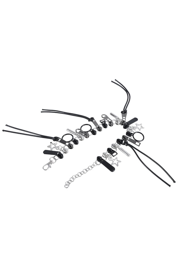 Unique Zipper Necklace Personality Clavicle Chains Retro Fringe Chain Head Hip Hop Choker Women's Fashion Accessory