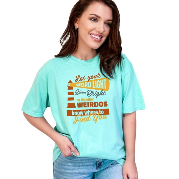 Unique and Funny Inspirational Letting Your Light Shine Quote, Chalky Mint Comfort Colors T-Shirt, Small