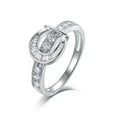 thumbnail image 1 of Unique buckle Design Wedding Ring For Womens 1.8 Ct Diamond 14K White Gold Over, 1 of 2