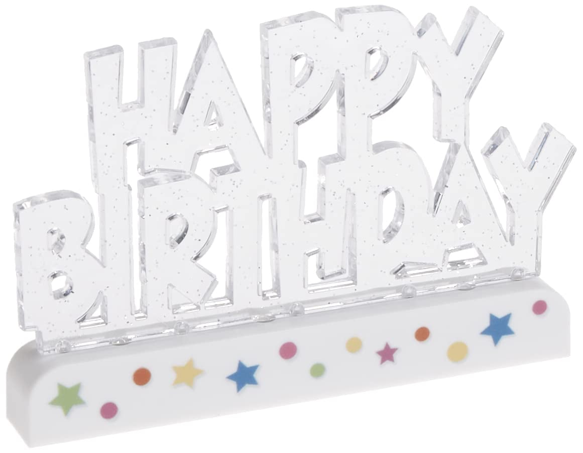 Flashing Multicolor Happy Birthday Cake Topper Decoration