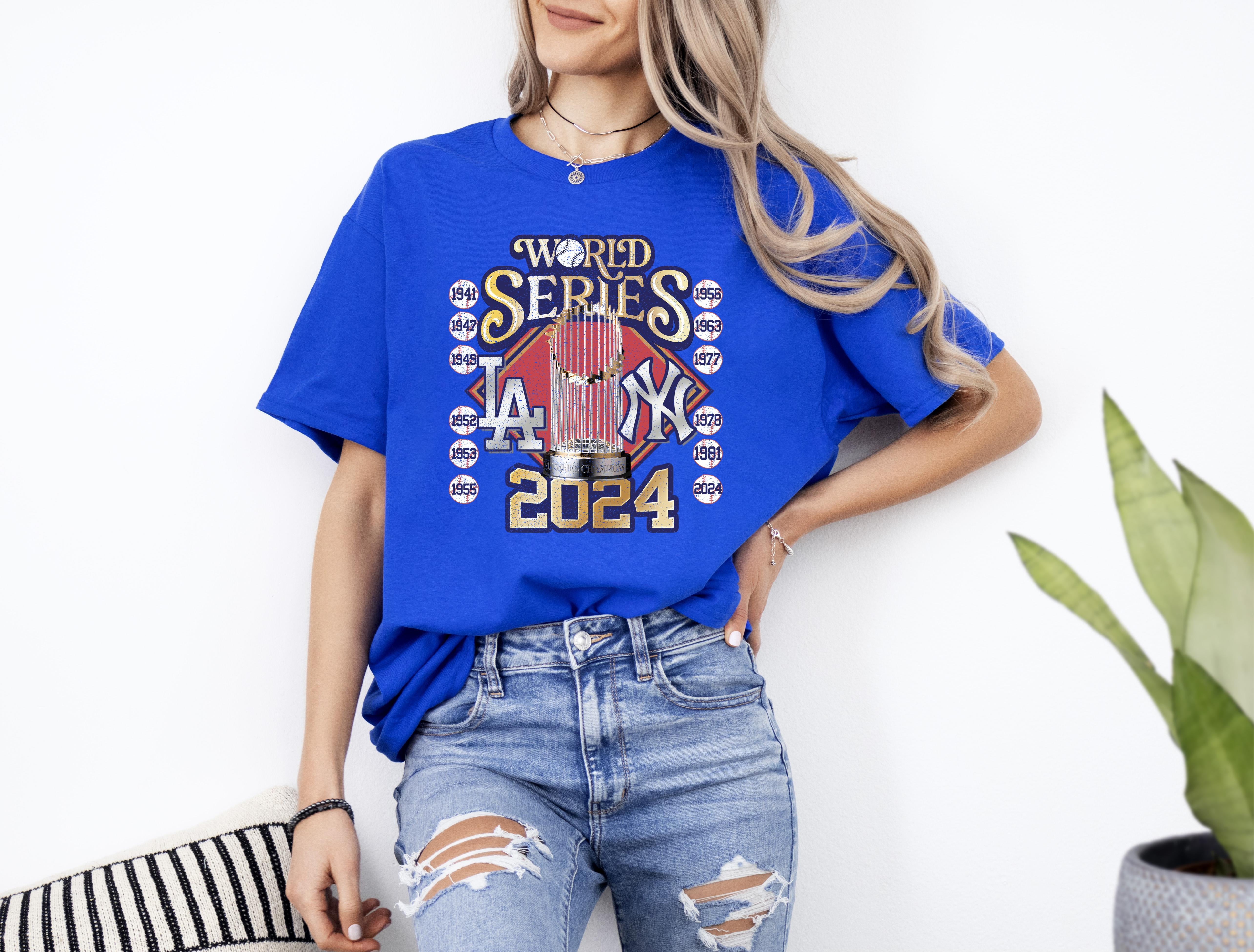 Unique patterns make the shirt stand out. World Series Yankees vs