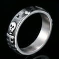 thumbnail image 1 of Unique skull Ring For Men 14K Yellow Gold Trendy men's retro style men with stars punk Gift Jewelry, 1 of 6