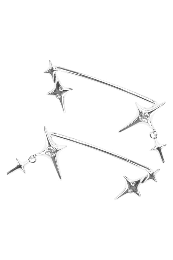 Unique star Clip Earrings Sparkling Ear Cuff Jewelry gifts Simple climbers Earrings wraps party Jewelry Earrings