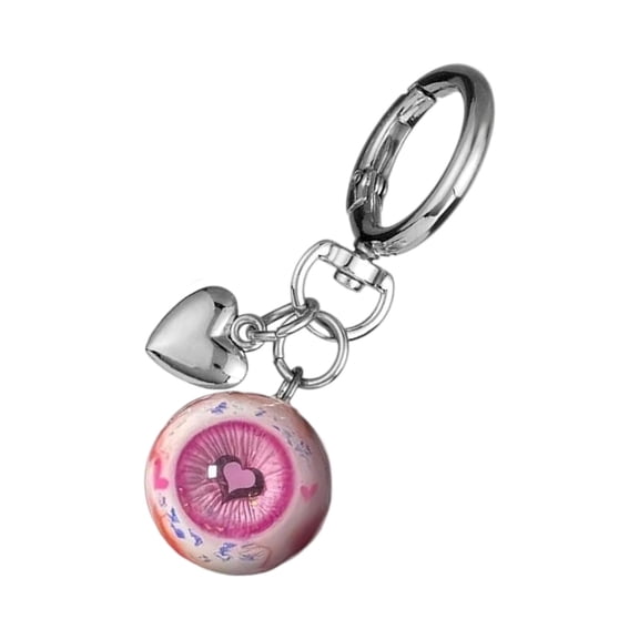 UniqueHa110weenKeychain Gothic Evil's Eye Design Resin Heart Charm For BackpacksC0sp1ayAccessories