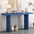 thumbnail image 1 of Uniquely Designed Oak Veneer Console Table with Distinctive Side Shapes, Suitable for Entryway, Hallway, Living Room, Foyer, Corridor (Navy Blue), 1 of 10