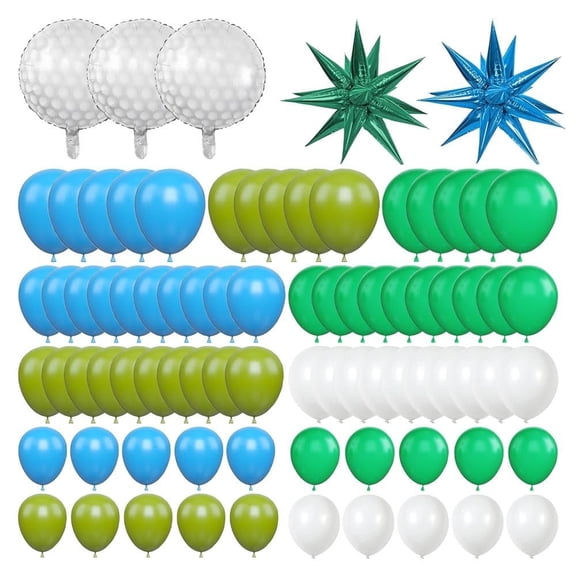Uniquer Golf Themed Balloon Garland Kit, KKS1Blue Green White Balloons 4D Explosion Star Balloons Arch Kit, Sports Themed Party Decor Supplies