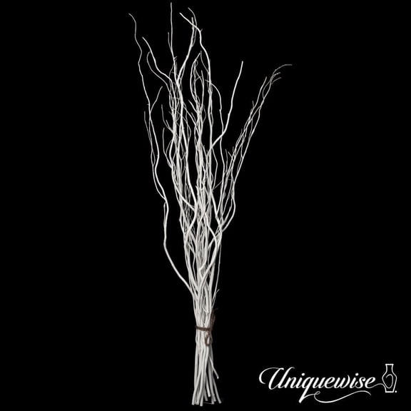 Uniquewise 12pc 59" Natural Dried Mulberry Twigs Ideal Sticks for DIY Crafts Decorative Stems Floral Arrangements Floor Vase Fillers Wedding Centerpiece Event Decorations and Home Décor Accent, White
