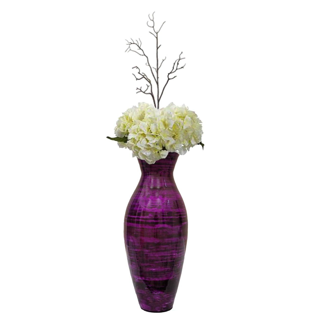 21" Purple Ceramic Flared Floor Vase for Modern Home Decor