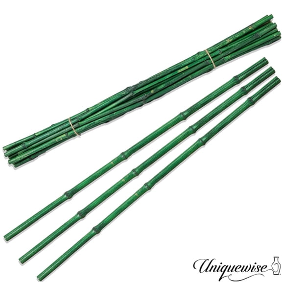 Uniquewise 43" Set of 12 Bamboo Stick Fillers Natural Decorative Stems for Vase Rustic Table Centerpiece Home Décor Accent DIY Crafts Creative Gardening Tool Boho Wedding & Party Decoration, Green