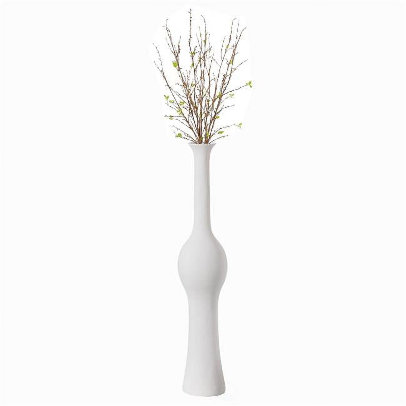Uniquewise Ceramic Tall Floor Vase White 58.75in.H x 10.5in.W x 10