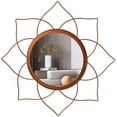 thumbnail image 1 of Uniquewise Decorative 12.25-inch Flower Shape Rose Gold Metal Frame Mirror - Perfect for Living Room, Bedroom, Bathroom Vanity, Entryway, or Hallway, Adding Elegance and Charm to Your Space, 1 of 7