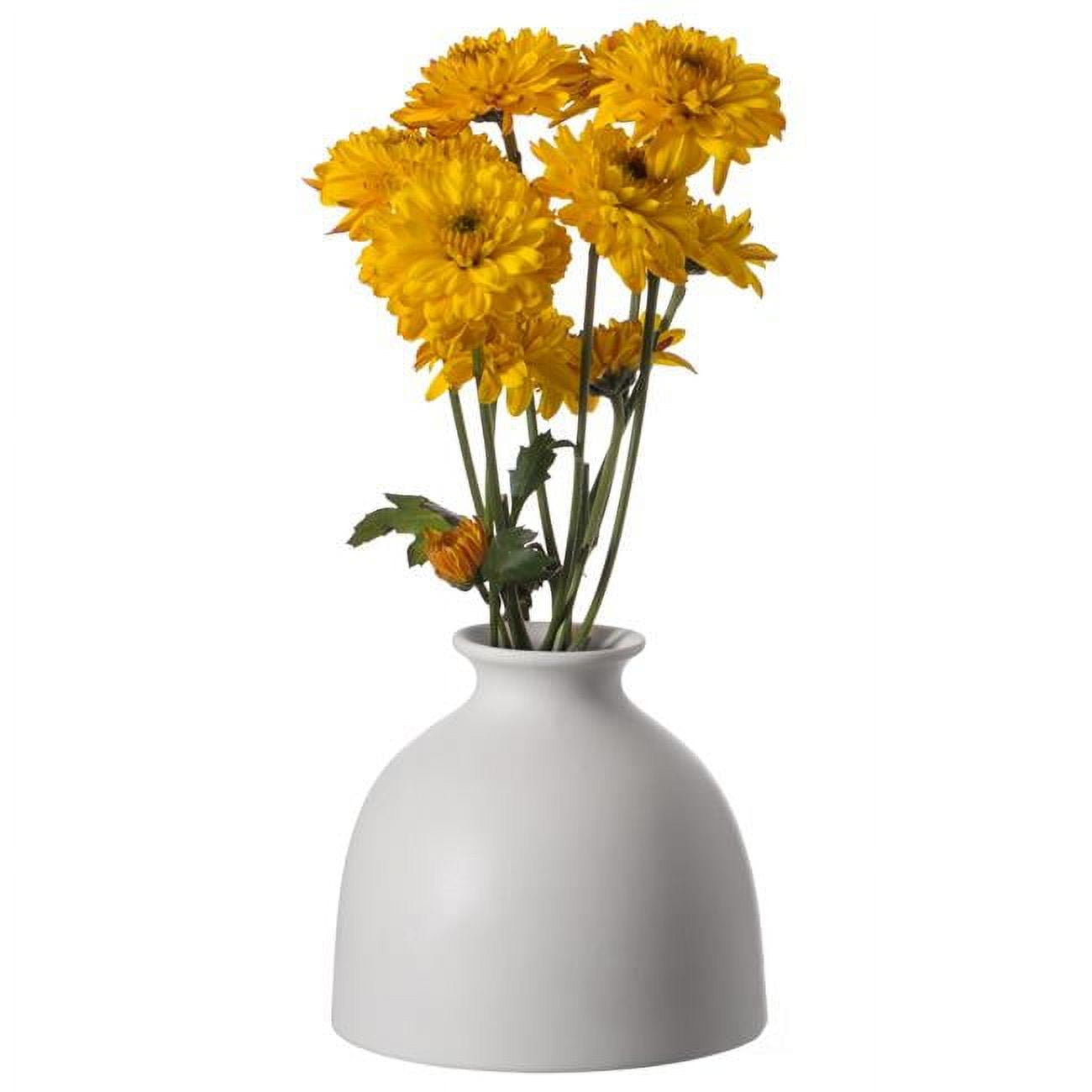 Modern Inkwell Bottle-Shaped Ceramic Vase in White