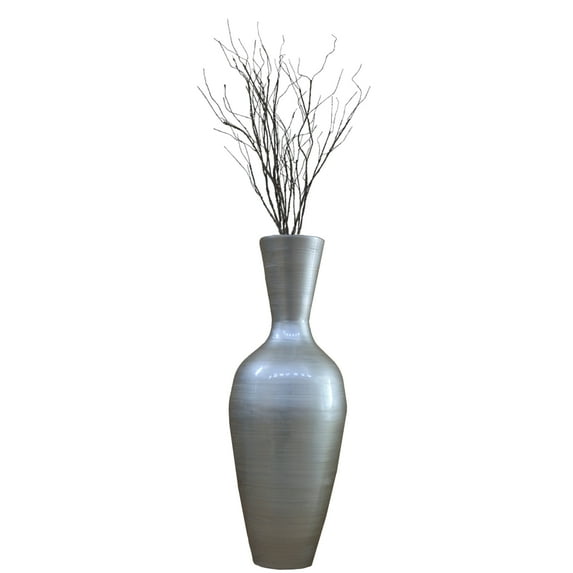 Uniquewise Tall Floor Vase, 37 Inch Bamboo Vase, Modern Vase for Dining, Living Room, Entryway, Large Flower Holder,