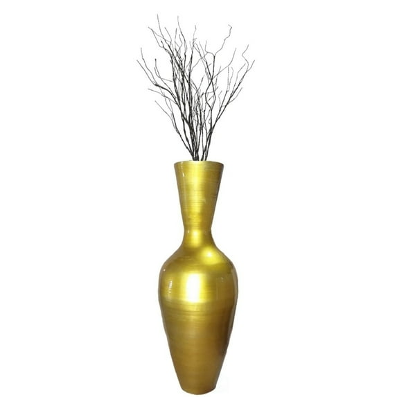 Uniquewise Tall Floor Vase, 37 Inch Bamboo Vase, Modern Vase for Dining, Living Room, Entryway, Large Flower Holder,