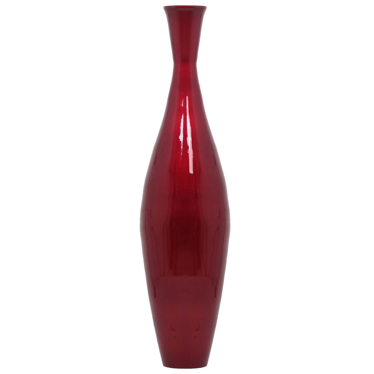Oversized Gold Bamboo Trumpet Floor Vase - Elegant Modern Accent Piece