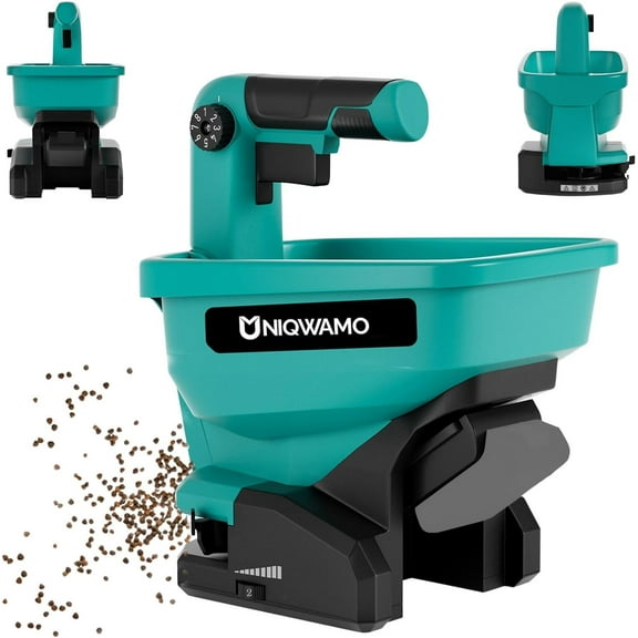 Uniqwamo Grass Seed Spreader Compatible for MVR1Ma-kita BL1820B 18v Li-ion Battery, Handheld Power Spreader, Available Year-Round, Seed Spreaders for Lawns, Rock Salt (Battery not Included)