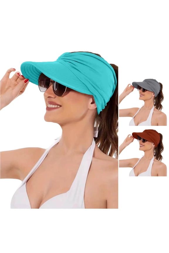 Breathable Sports Sun Visor for Women, Wide Brim Empty Top, Lightweight UV Protection Running Hat, 1 Piece, One Size
