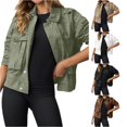 thumbnail image 1 of Unir Casual Denim Trucker Jacket for Women, Button Closure Side Pockets, Everyday Relaxed Fit Fall Outerwear, 1 Piece, S-XXL, Plus Size Friendly, 1 of 4