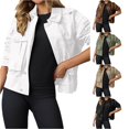 thumbnail image 1 of Unir Casual Denim Trucker Jacket for Women, Button Closure Side Pockets, Everyday Relaxed Fit Fall Outerwear, 1 Piece, S-XXL, Plus Size Friendly, 1 of 4
