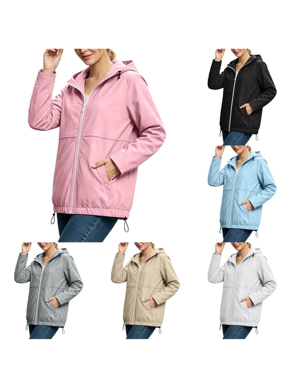 Casual Snap Front Windbreaker Jacket for Women, Stand Collar, Durable Nylon Everyday Outerwear with Pockets, 1 Piece, S-XXL, Plus Size Friendly