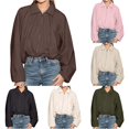 thumbnail image 1 of Unir Collared Zip Up Casual Bomber Jacket for Women, Balloon Sleeve Cropped, Thick Durable Polyester Everyday Outerwear, 1 Piece, S-L, 1 of 6