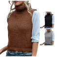 thumbnail image 1 of Unir Fall Sweater Vest For Women, Sleeveless Turtleneck Loose Knit Pullover Vest, Cropped Knitted Tank Layering Top, 1 Piece Garment, S‑M‑L, True To Size, 1 of 4