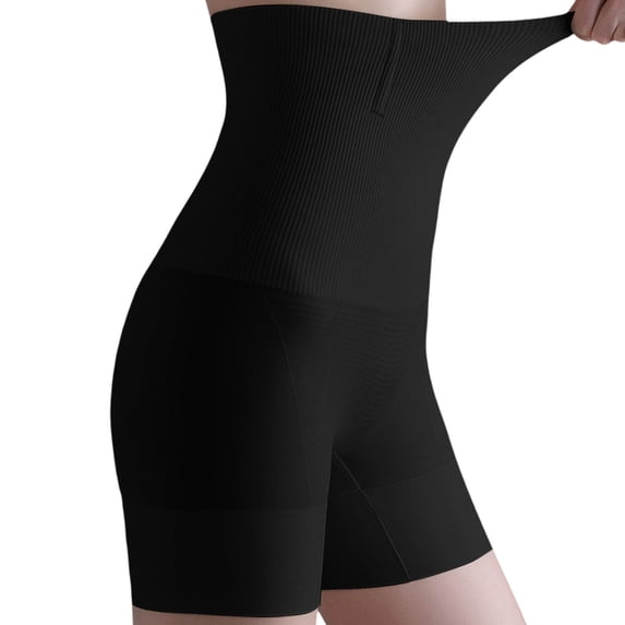 Unir High Waist Tummy Control Shapewear Shorts, Seamless Ribbed Lifting Thigh Slimmer, Stretch Nylon Spandex Body Shaping Underwear, 1 Piece, S-M-L-XL