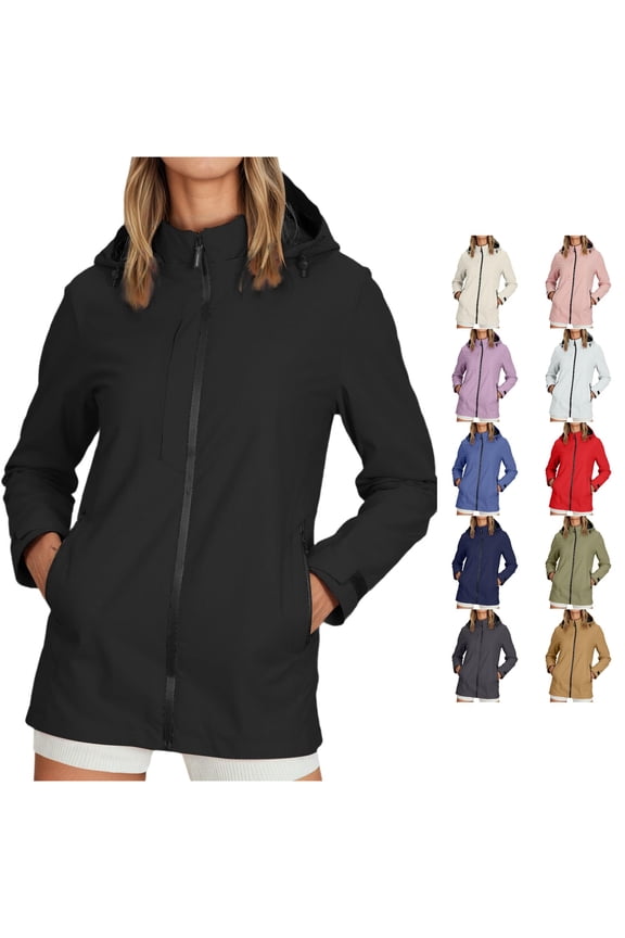 Lightweight Windproof Hiking Jacket for Unisex, Hooded Full Zip Long Sleeve, Comfortable Stretch Outdoor Outerwear, 1 Piece, S-6XL, Plus Size Friendly