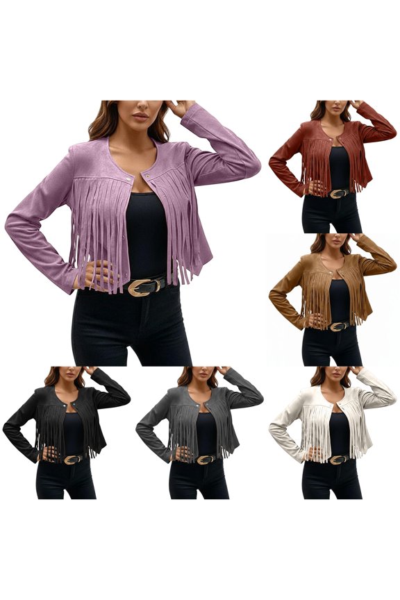 Suede Feel Casual Open Front Jacket for Women, Long Sleeve Relaxed Fit, Comfortable Everyday Fall Outerwear, 1 Piece, S-XL