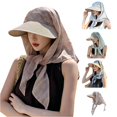 thumbnail image 1 of Unir UV Protection Neck Cover Sun Hat for Women, Wide Brim Straw with Scarf, Breathable Summer Outdoor Hat, 1 Piece, One Size, 1 of 4