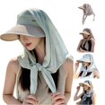 thumbnail image 1 of Unir UV Protection Neck Cover Sun Hat for Women, Wide Brim Straw with Scarf, Breathable Summer Outdoor Hat, 1 Piece, One Size, 1 of 4