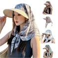 thumbnail image 1 of Unir UV Protection Neck Cover Sun Hat for Women, Wide Brim Straw with Scarf, Breathable Summer Outdoor Hat, 1 Piece, One Size, 1 of 4