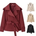 thumbnail image 1 of Unir Waist Tie Short Casual Blazer for Women, Long Sleeve Relaxed Fit, Comfortable Everyday Outerwear, 1 Piece, S-L, 1 of 7