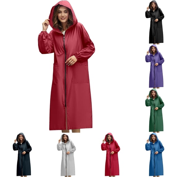 Unir Waterproof Lightweight Work Coat for Women, Collared Long Sleeve with Pockets, Durable Everyday Utility Outerwear, 1 Piece, XL-4XL, Plus Size Friendly