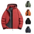 thumbnail image 1 of Unir Windproof Lined Hooded Sports Jacket for Unisex, Full Zip Long Sleeve with Pockets, Casual Everyday Outdoor Outerwear, 1 Piece, M-6XL, Plus Size Friendly, 1 of 4